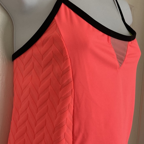 Trina Turk Neon Orange Lime Green Athletic Tank Top Inner Shelf Bra - Picture 7 of 11